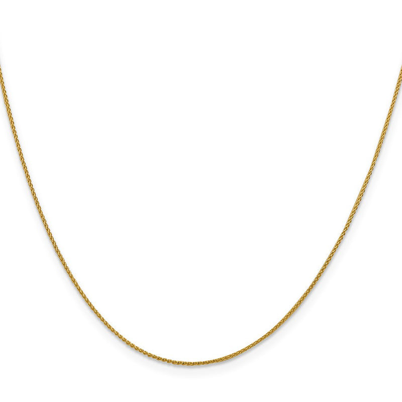 18K Yellow Gold 1mm Diamond-Cut Spiga With Spring Ring Clasp Chain Necklace
