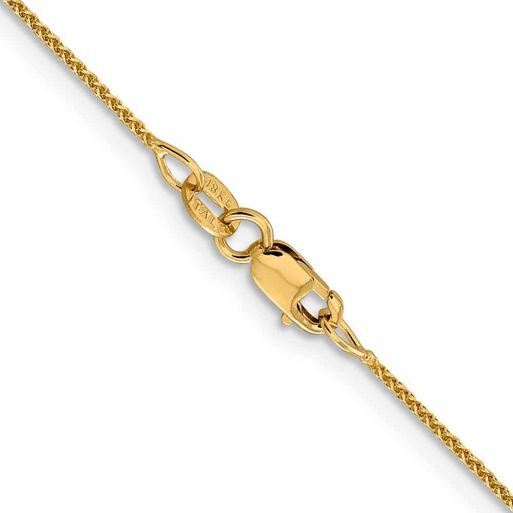 18K Yellow Gold 1mm Diamond-Cut Spiga With Spring Ring Clasp Chain Necklace