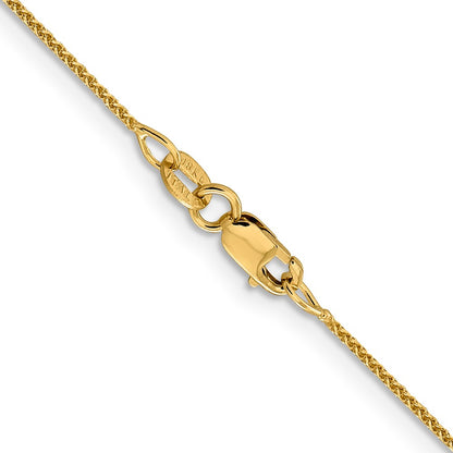 18K Yellow Gold 1mm Diamond-Cut Spiga With Spring Ring Clasp Chain Necklace