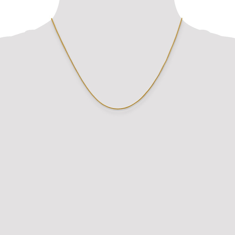 18K Yellow Gold 1mm Diamond-Cut Spiga With Spring Ring Clasp Chain Necklace