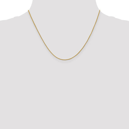18K Yellow Gold 1mm Diamond-Cut Spiga With Spring Ring Clasp Chain Necklace