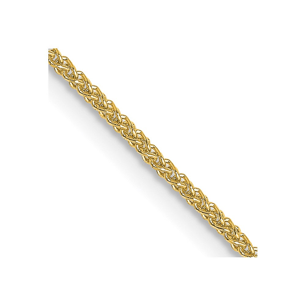 18K Yellow Gold 1mm Diamond-Cut Spiga With Spring Ring Clasp Chain Necklace