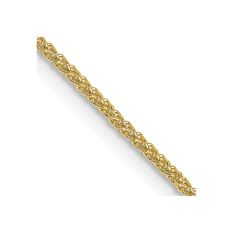 18K Yellow Gold 1mm Diamond-Cut Spiga With Spring Ring Clasp Chain Necklace