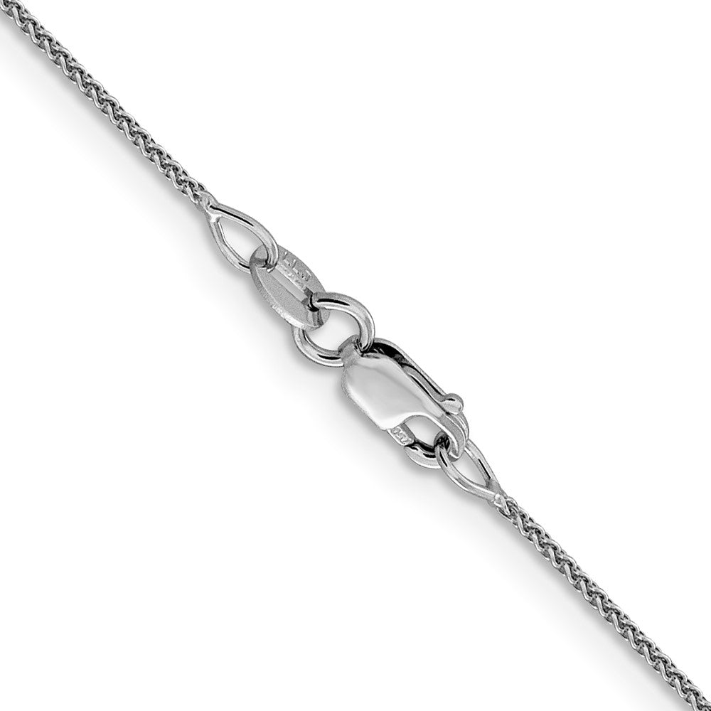 18K White Gold 1mm Diamond-Cut Spiga With Spring Ring Clasp Chain Necklace