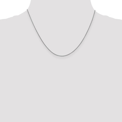 18K White Gold 1mm Diamond-Cut Spiga With Spring Ring Clasp Chain Necklace
