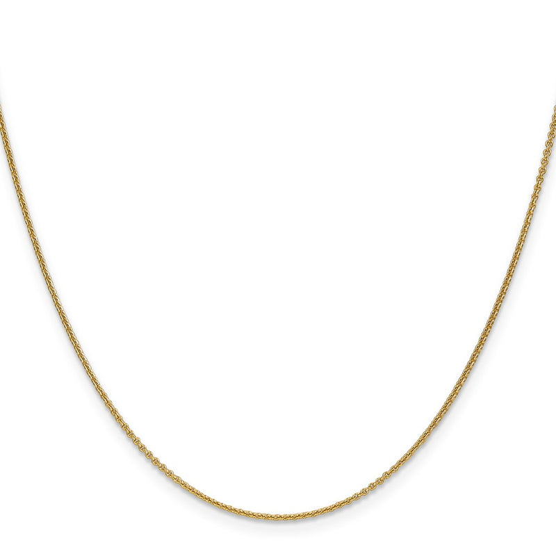 24 Inch 18K Yellow Gold 1.15mm D/C Cable Chain Necklace