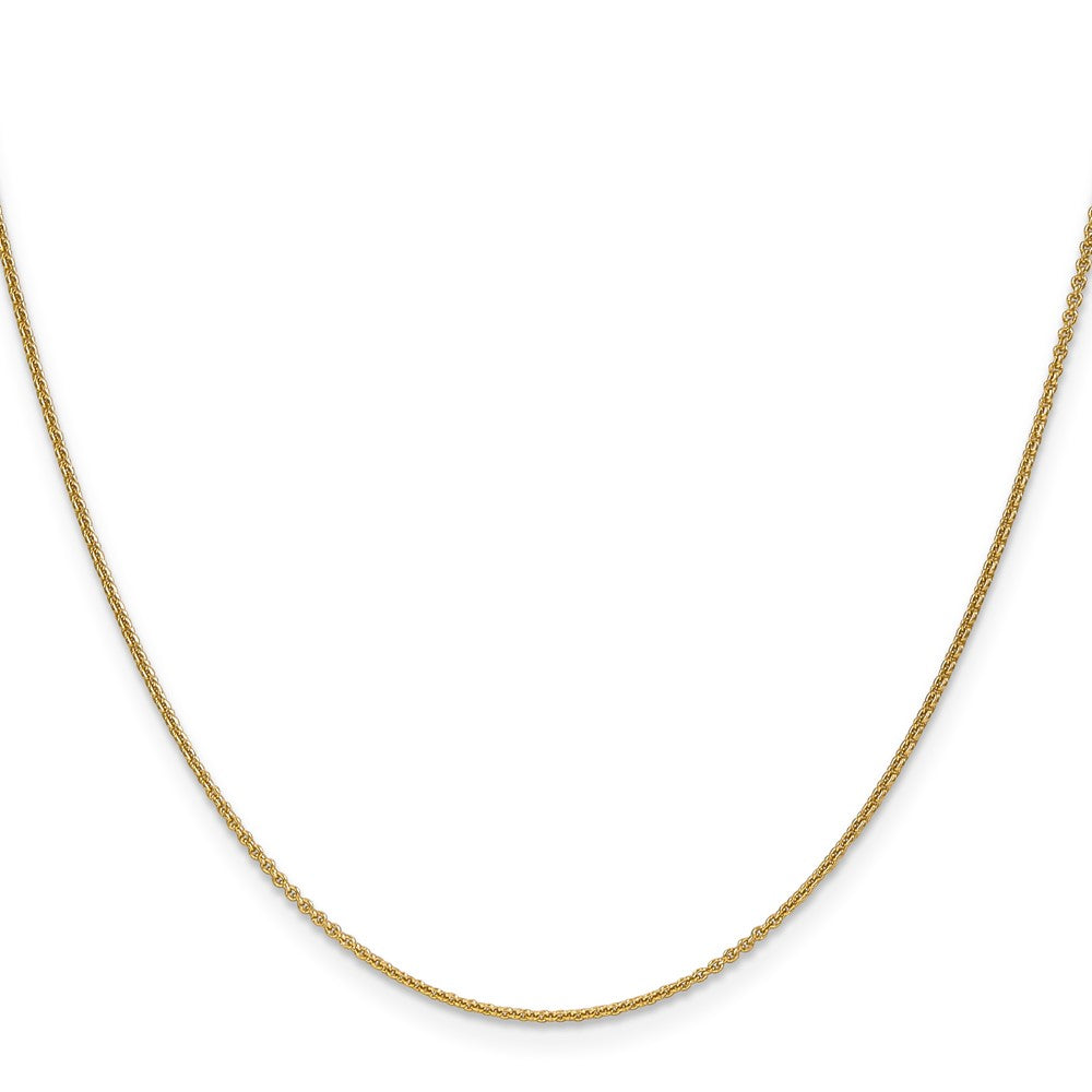 18K Yellow Gold 20 Inch 1.15mm Diamond-Cut Cable With Fancy Lobster Clasp Chain Necklace