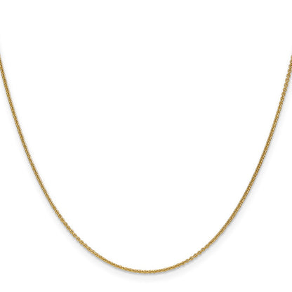 18K Yellow Gold 16 Inch 1.15mm Diamond-Cut Cable With Fancy Lobster Clasp Chain Necklace