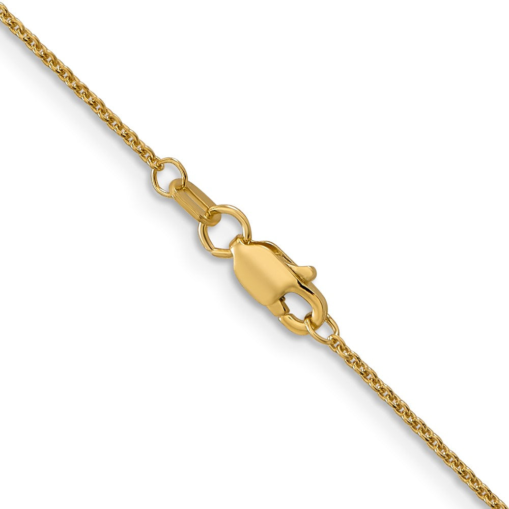 24 Inch 18K Yellow Gold 1.15mm D/C Cable Chain Necklace