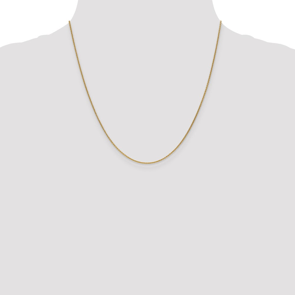 18K Yellow Gold 18 Inch 1.15mm Diamond-Cut Cable With Fancy Lobster Clasp Chain Necklace