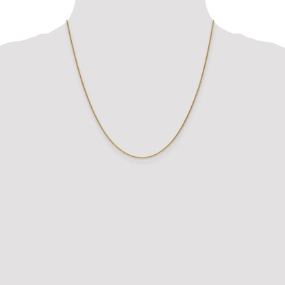 18K Yellow Gold 18 Inch 1.15mm Diamond-Cut Cable With Fancy Lobster Clasp Chain Necklace