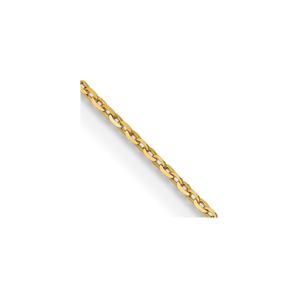 18K Yellow Gold 16 Inch 1.15mm Diamond-Cut Cable With Fancy Lobster Clasp Chain Necklace