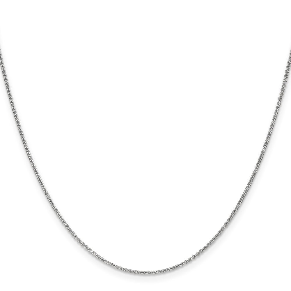 18K White Gold 1.15mm Diamond-Cut Cable With Fancy Lobster Clasp Chain Necklace