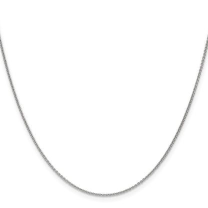 18K White Gold 1.15mm Diamond-Cut Cable With Fancy Lobster Clasp Chain Necklace