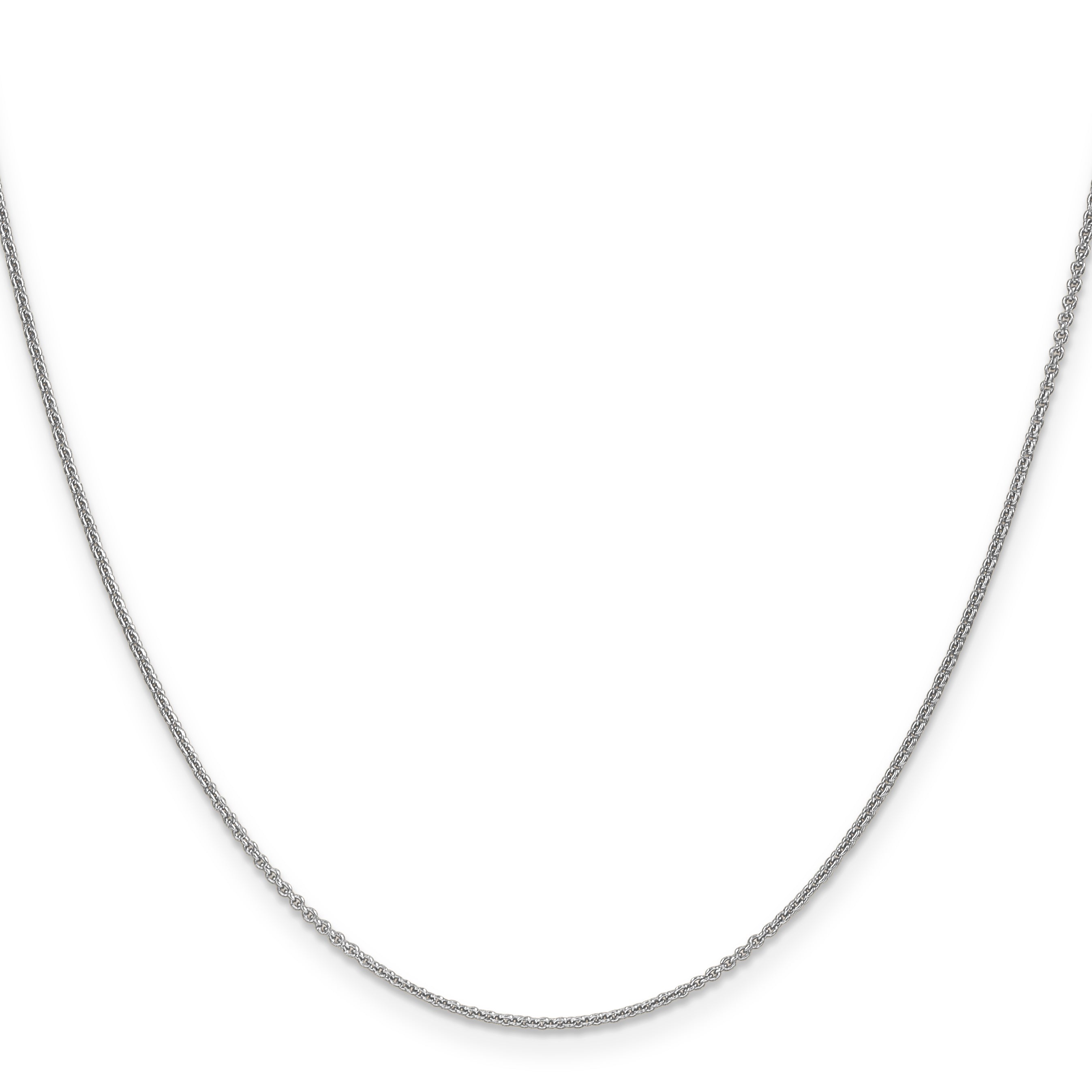 18K White Gold 18 Inch 1.15mm Diamond-Cut Cable With Fancy Lobster Clasp Chain