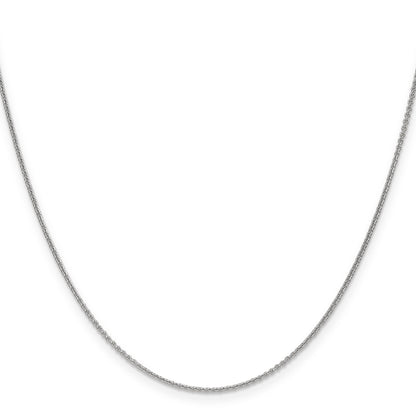 18K White Gold 18 Inch 1.15mm Diamond-Cut Cable With Fancy Lobster Clasp Chain