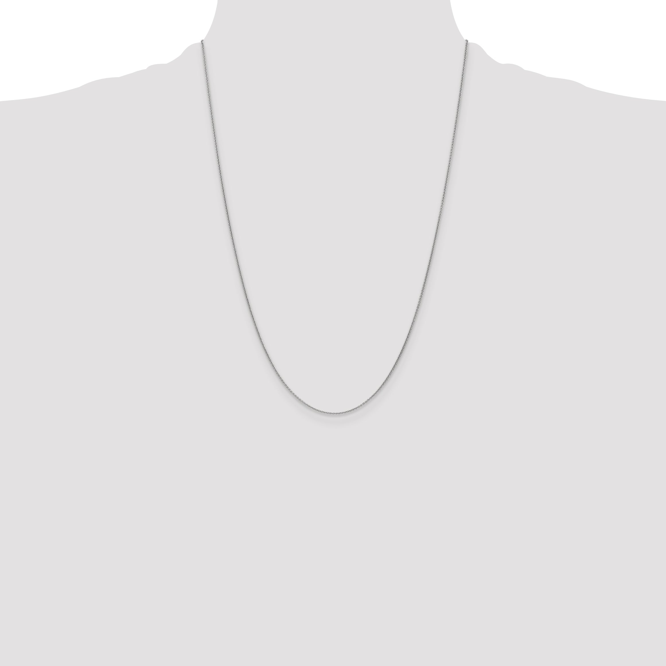18K White Gold Wg 1.15mm D/C Cable Chain