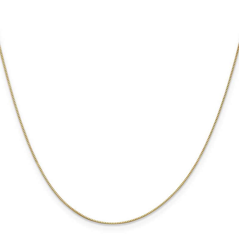 18K Yellow Gold 16 Inch .5mm Box With Spring Ring Clasp Chain Necklace