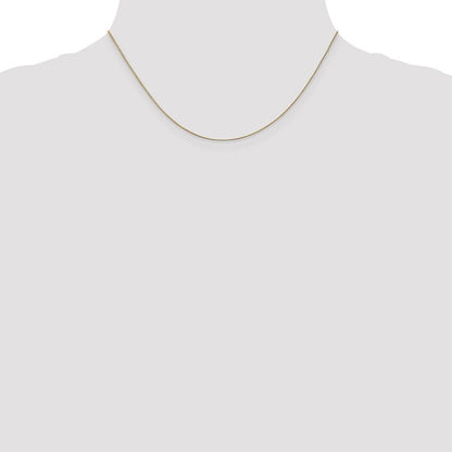 18K Yellow Gold 16 Inch .5mm Box With Spring Ring Clasp Chain Necklace