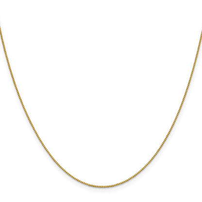 18K Yellow Gold 18 Inch .7mm Box With Lobster Clasp Chain Necklace
