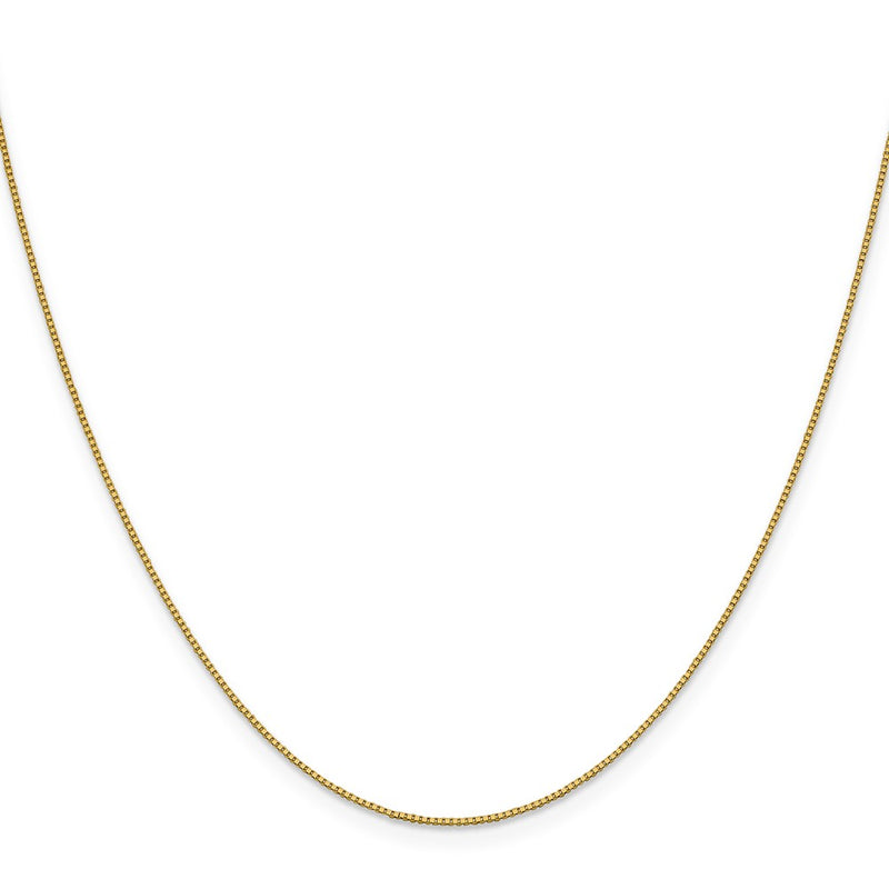 18K Yellow Gold 16 Inch .7mm Box With Lobster Clasp Chain Necklace