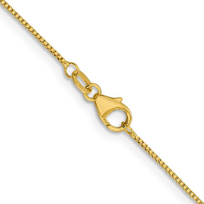 18K Yellow Gold 20 Inch .7mm Box With Lobster Clasp Chain Necklace