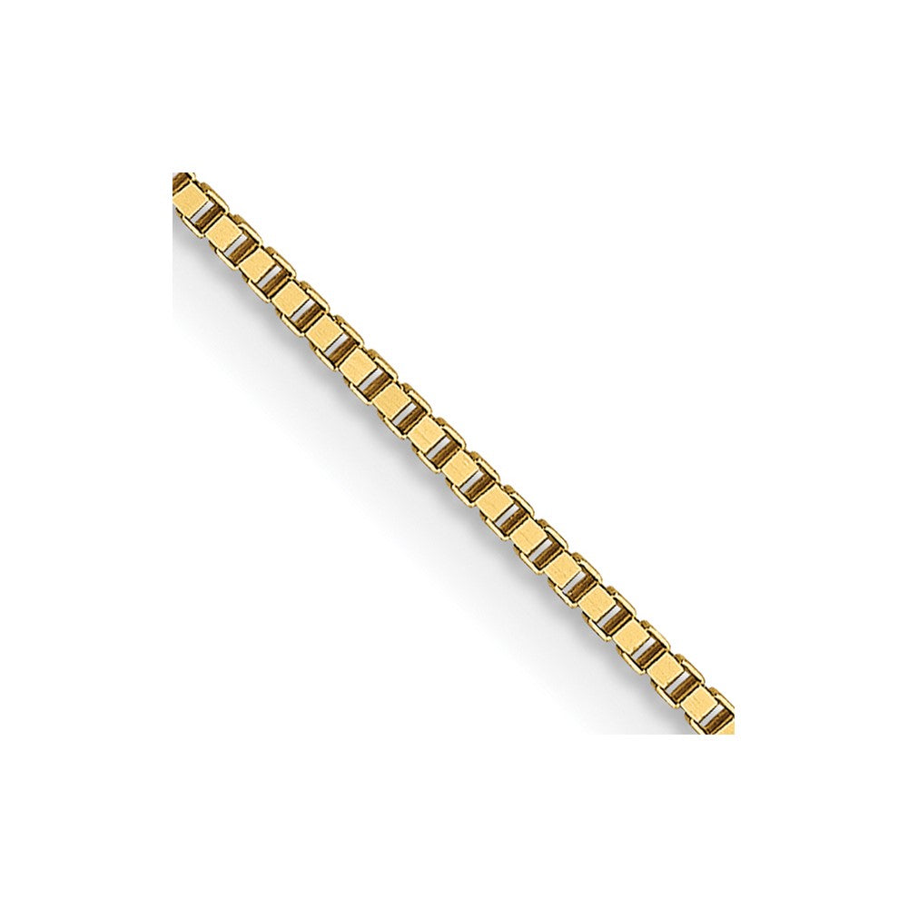 18K Yellow Gold 18 Inch .7mm Box With Lobster Clasp Chain Necklace