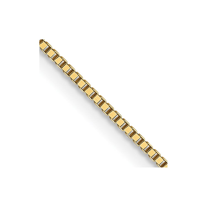 18K Yellow Gold 16 Inch .7mm Box With Lobster Clasp Chain Necklace