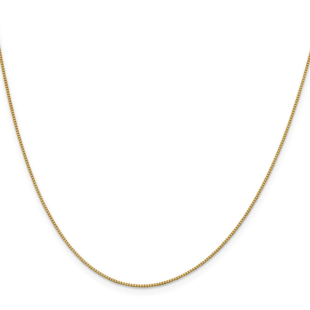 18K Yellow Gold 20 Inch .9mm Box With Lobster Clasp Chain Necklace