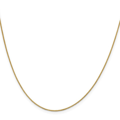 18K Yellow Gold 16 Inch .9mm Box With Lobster Clasp Chain Necklace