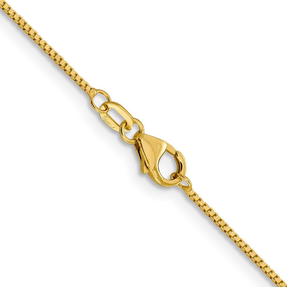 18K Yellow Gold 24 Inch .9mm Box With Lobster Clasp Chain Necklace