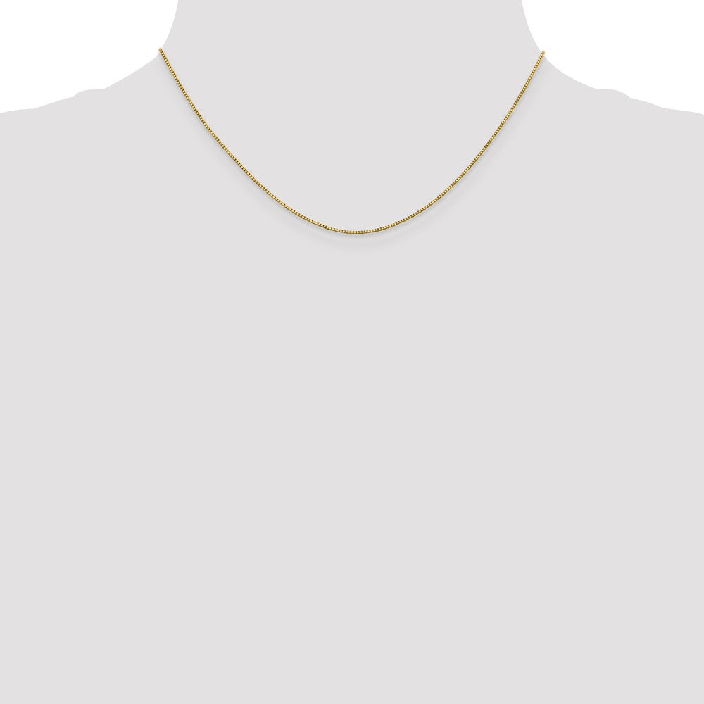 18K Yellow Gold 16 Inch .9mm Box With Lobster Clasp Chain Necklace
