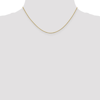 18K Yellow Gold 16 Inch .9mm Box With Lobster Clasp Chain Necklace