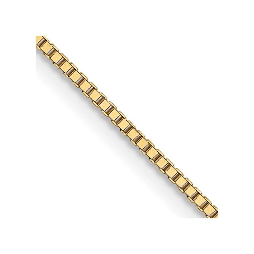 18K Yellow Gold 20 Inch .9mm Box With Lobster Clasp Chain Necklace