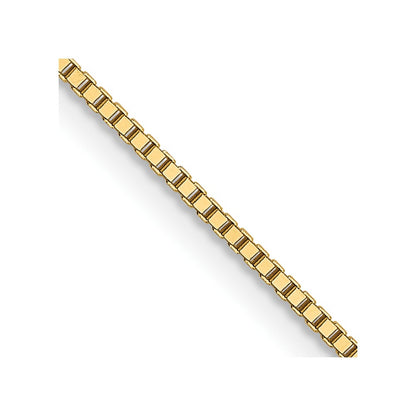 18K Yellow Gold 20 Inch .9mm Box With Lobster Clasp Chain Necklace