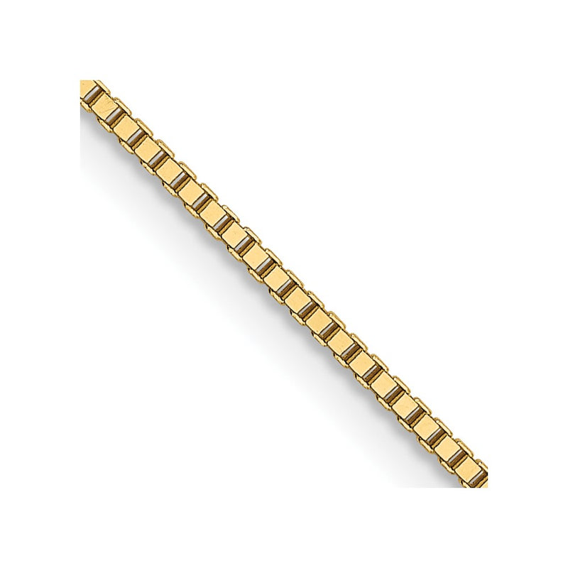 18K Yellow Gold .9mm Box With Lobster Clasp Chain Necklace