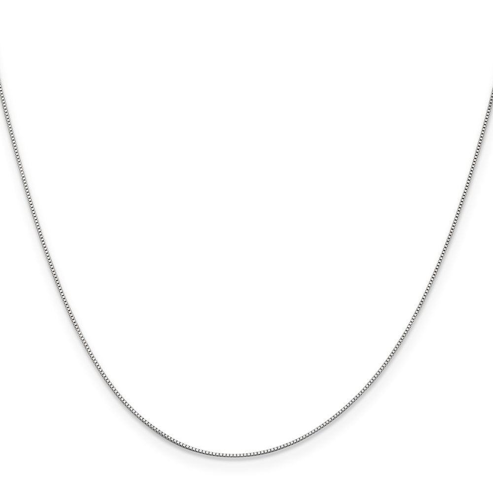 18K White Gold .5mm Box With Spring Ring Clasp Chain Necklace