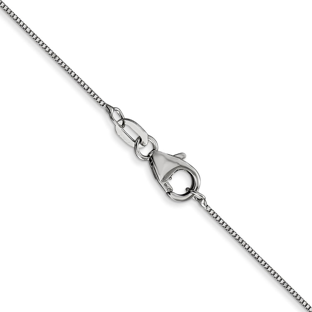 18K White Gold .5mm Box With Spring Ring Clasp Chain Necklace