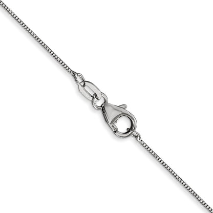 18K White Gold .5mm Box With Spring Ring Clasp Chain Necklace