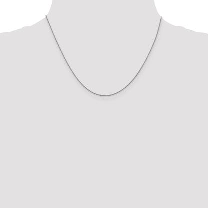 18K White Gold 18 Inch .7mm Box With Lobster Clasp Chain