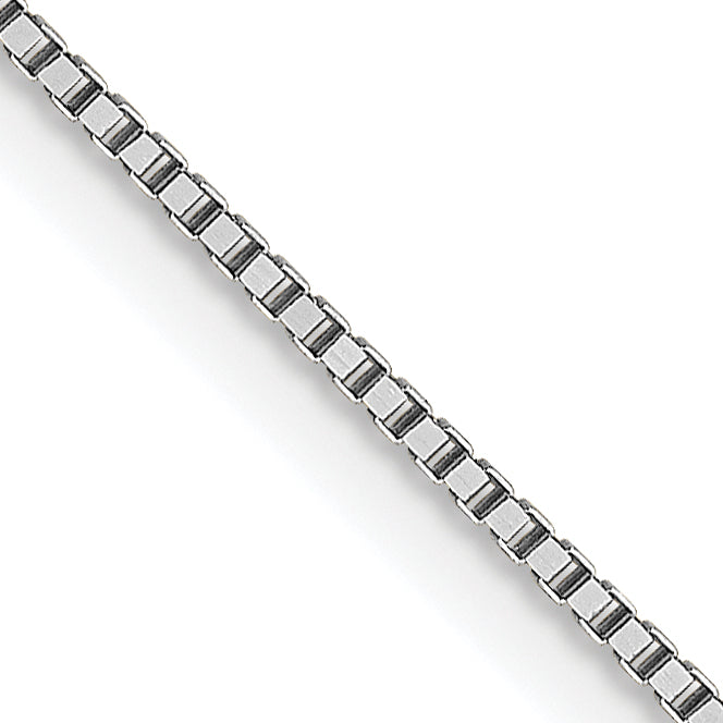 18K White Gold 18 Inch .7mm Box With Lobster Clasp Chain