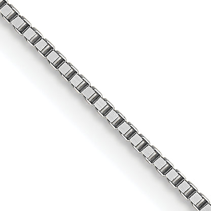 18K White Gold 18 Inch .7mm Box With Lobster Clasp Chain