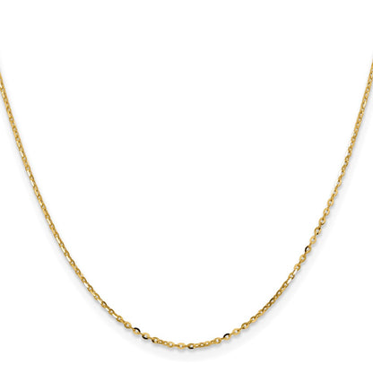 2 Inch 18K Yellow Gold 1.5mm D/C Cable Chain Necklace