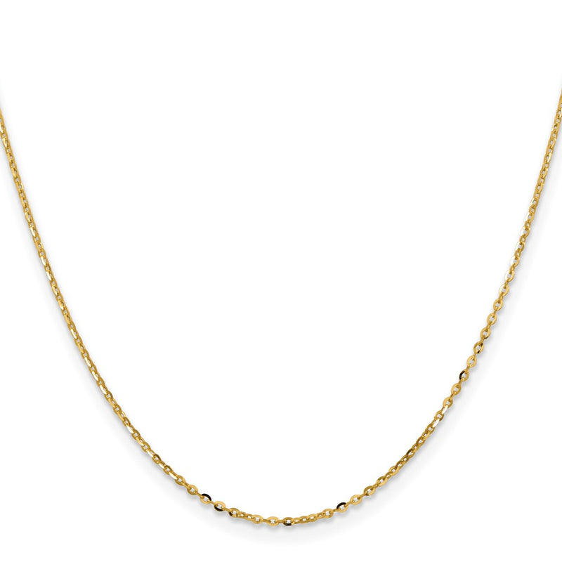 2 Inch 18K Yellow Gold 1.5mm D/C Cable Chain Necklace