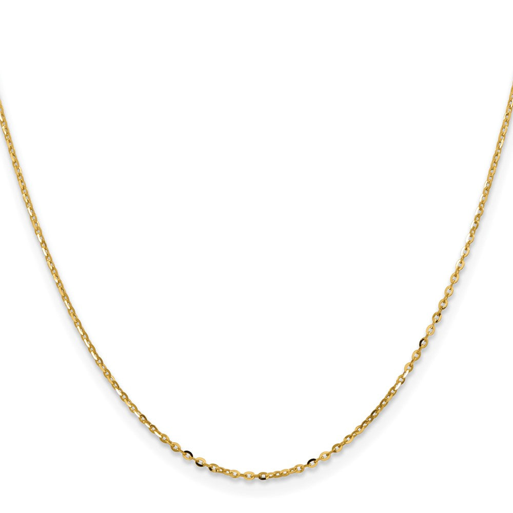 24 Inch 18K Yellow Gold 1.5mm D/C Cable Chain Necklace