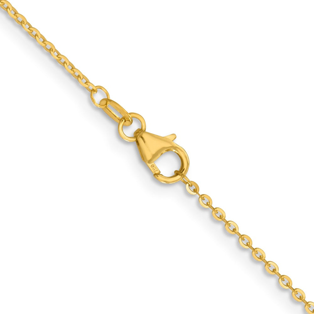 24 Inch 18K Yellow Gold 1.5mm D/C Cable Chain Necklace