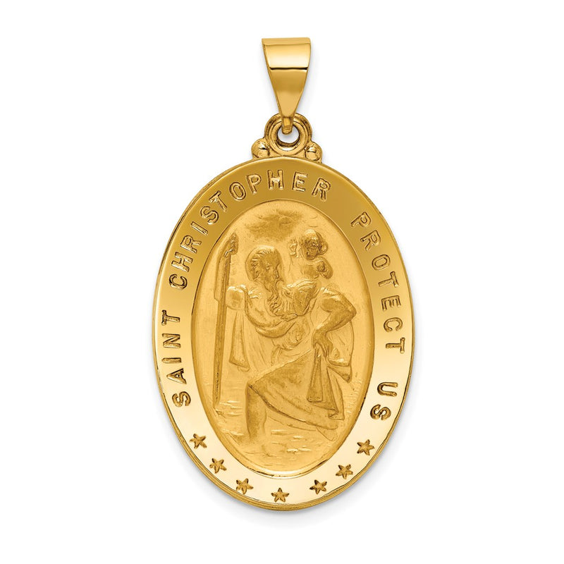 18K Yellow Gold Saint Christopher Medal Pendant