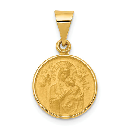 18K Yellow Gold Our Lady Of Perpetual Help Medal Pendant