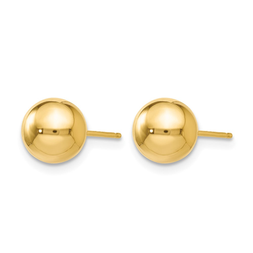14K Yellow Gold Polished 7mm Ball Post Earrings