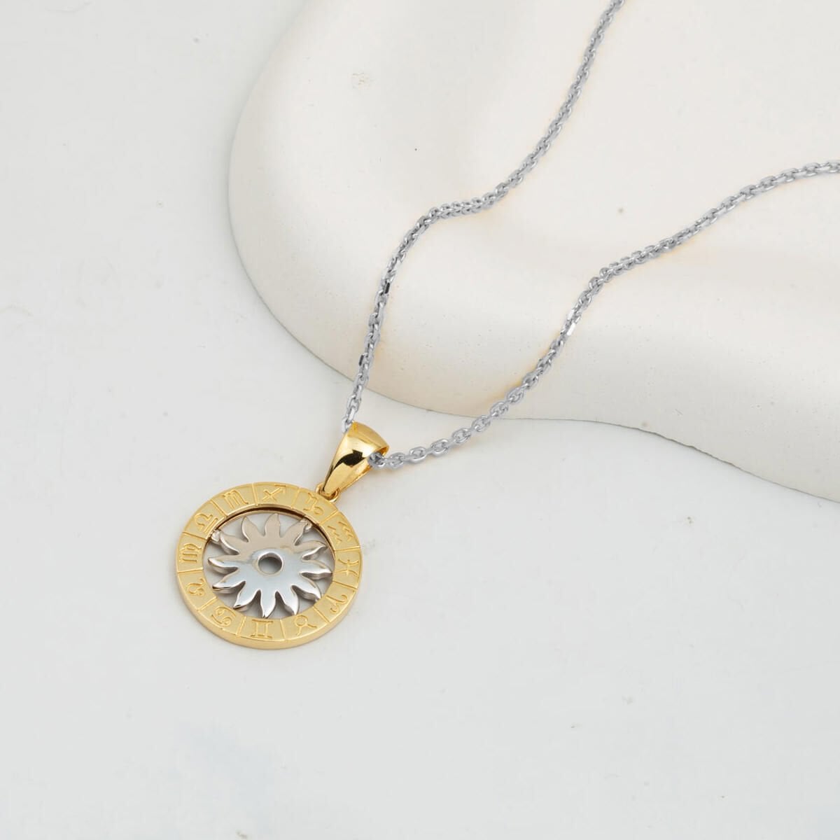 14K Yellow Gold Zodiac Symbol Pendant